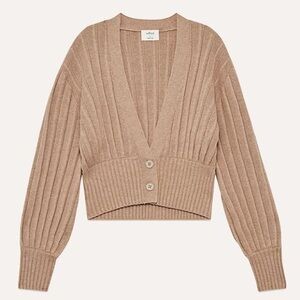 Wilfred Beige Plunge Front Cardigan